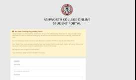 
							         Welcome to Ashworth College Online | Student Portal								  
							    