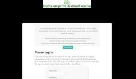 
							         Welcome to Atlanta Integrative and Internal Medicine's Patient Portal								  
							    