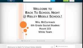 
							         Welcome to Back To School Ridley Middle School! - ppt download								  
							    