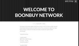 
							         Welcome to Boonbuy Network | Site Title								  
							    