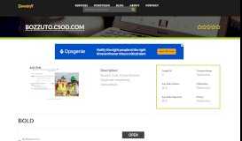 
							         Welcome to Bozzuto.csod.com - BOLD - Website data analysis								  
							    