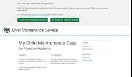 
							         Welcome to Child Maintenance Service website								  
							    