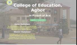 
							         || Welcome to COE, Agbor :: Home Page||								  
							    