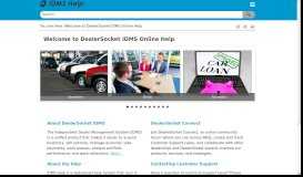 
							         Welcome to DealerSocket iDMS Online Help								  
							    