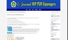 
							         Welcome to e-journal of IKIP PGRI Bojonegoro								  
							    