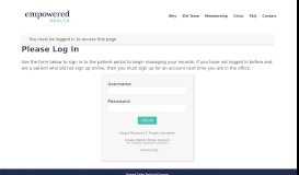 
							         Welcome to Empowered Health's Patient Portal								  
							    