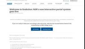 
							         Welcome to Evolution: NSR's new interactive portal system goes live ...								  
							    