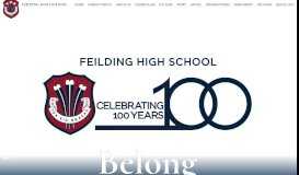
							         Welcome to Feilding High School								  
							    