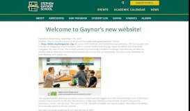 
							         Welcome to Gaynor's new website! - Stephen Gaynor School								  
							    