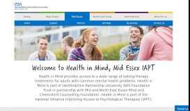
							         Welcome to Health in Mind, Mid Essex IAPT | IAPTs								  
							    
