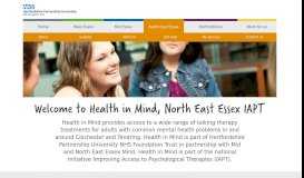 
							         Welcome to Health in Mind, North East Essex IAPT | IAPTs								  
							    
