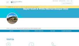 
							         Welcome to Hillcrest Bosque Clinic - Baylor Scott & White Health								  
							    