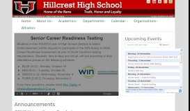 
							         Welcome to Hillcrest High School! - Greenville County Schools								  
							    