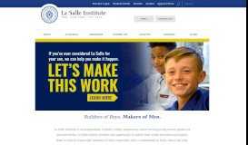 
							         Welcome to La Salle Institute								  
							    