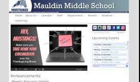 
							         Welcome to Mauldin Middle School! - Greenville County Schools								  
							    