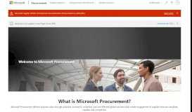 
							         Welcome to Microsoft Procurement								  
							    
