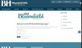 
							         Welcome to My Bloomfield Families - Bloomfield Hills Schools								  
							    