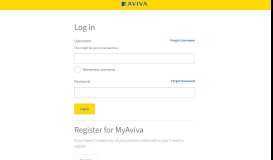 
							         Welcome to MyAviva - Login or Register								  
							    