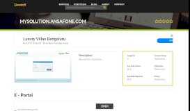 
							         Welcome to Mysolution.ansafone.com - E - Portal								  
							    