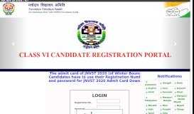 
							         Welcome to Navodaya Vidyalya Samiti VIth Class Registration Portal								  
							    