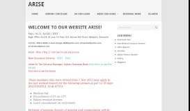 
							         Welcome to Our Website ARISE! | Arise								  
							    