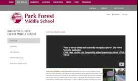 
							         Welcome to Park Forest Middle School / Overview								  
							    