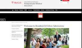 
							         Welcome to Resident & Fellow Admissions ... - McGill University								  
							    