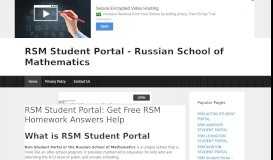 
							         Welcome To Rsm Student Portal - Russian School of Mathematics								  
							    