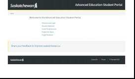 
							         Welcome to Student Portal - Government of Saskatchewan								  
							    