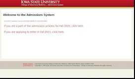 
							         Welcome to the Admissions System | ISU CVM Admissions System 2018								  
							    