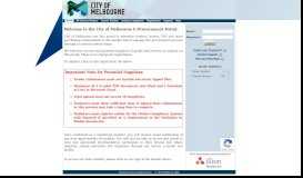 
							         Welcome to the City of Melbourne E-Procurement Portal - TenderLink								  
							    