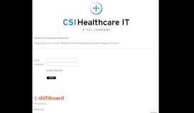 
							         Welcome to The CSI Companies Shiftboard Shiftboard Login Page								  
							    