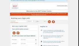 
							         Welcome to the DST Career Center - Register or Login								  
							    