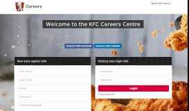 
							         Welcome to the KFC Career Center - Register or Login								  
							    