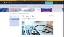 
							         Welcome to the Knowledge Portal - Jefferson University Hospitals								  
							    