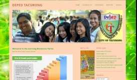 
							         Welcome to the Learning Resources Portal | DepED Tacurong								  
							    