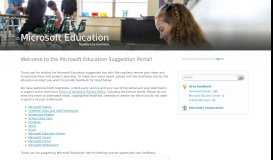 
							         Welcome to the Microsoft Education Suggestion Portal!								  
							    
