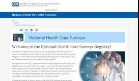 
							         Welcome to the National Health Care Surveys Registry! - CDC								  
							    