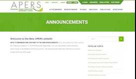 
							         Welcome to the New APERS website								  
							    