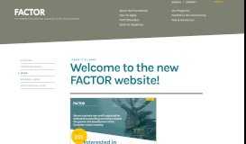 
							         Welcome to the new FACTOR website! - FACTOR Canada								  
							    
