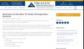 
							         Welcome to the New Tri-State Orthopaedics Website - Tri-State ...								  
							    