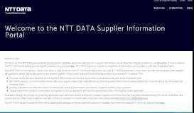 
							         Welcome to the NTT DATA Supplier Information Portal - NTT DATA ...								  
							    