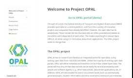 
							         Welcome to the OPAL project - beim Projekt OPAL								  
							    