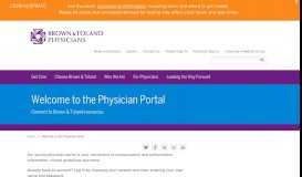 
							         Welcome to the Physician Portal | Brown & Toland								  
							    