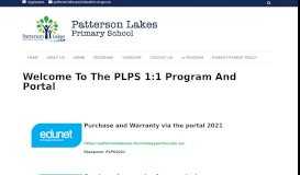 
							         Welcome to the PLPS 1:1 Program and Portal								  
							    