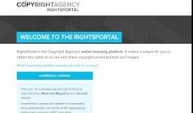 
							         Welcome to the RightsPortal - The Copyright Agency								  
							    