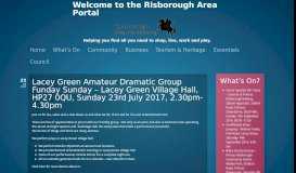 
							         Welcome to the Risborough Area Portal | Princes Risborough ...								  
							    