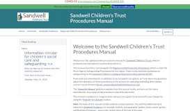 
							         Welcome to the Sandwell Children's Trust Procedures Manual								  
							    