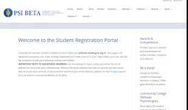 
							         Welcome to the Student Registration Portal | Psi Beta								  
							    