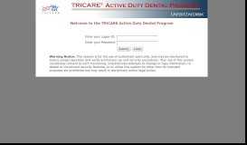 
							         Welcome to the TRICARE Active Duty Dental Program								  
							    